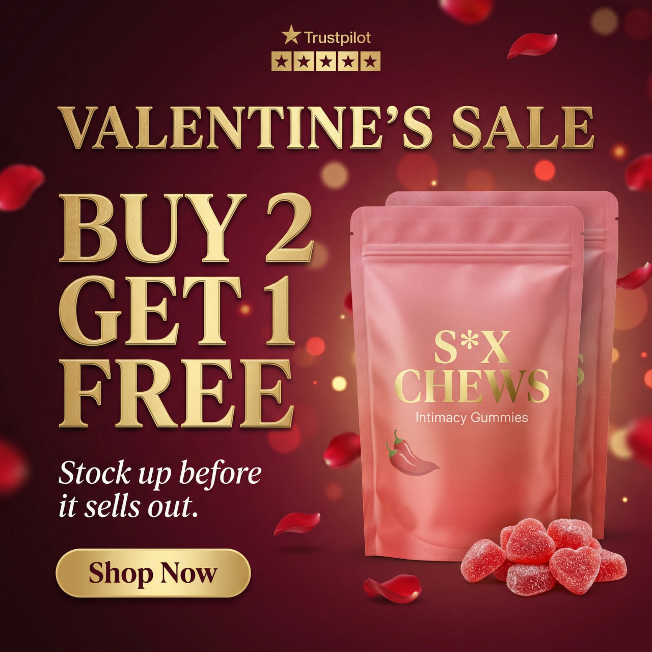 S*X Chews - Hot Peach Intimacy Gummies